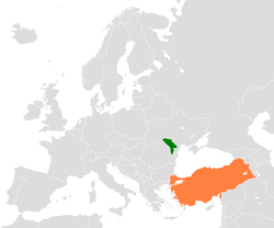 Haritada gösterilen yerlerde Moldova ve Turkey