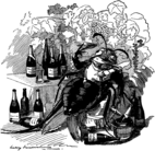 A cartoon from Punch from 1890: The phylloxera, a true gourmet, finds out the best vineyards and attaches itself to the best wines