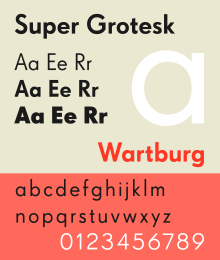 Schriftbeispiel für Super Grotesk