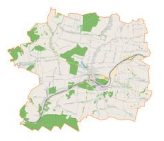 Mapa konturowa gminy Wolbrom, u góry znajduje się punkt z opisem „Miechówka”