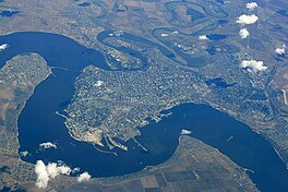 satellite photograph of estuary