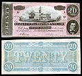 Twenty Confederate States dollar (T67)