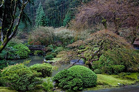 De Portland Japanese Garden in de winter