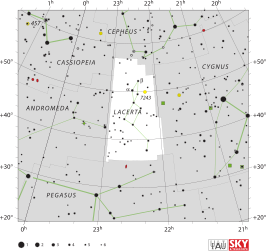 Alpha Lacertae is de ster alpha van het sterrenbeeld Hagedis (Lacerta)