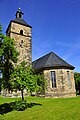 Nicolauskirche und Ausstattung, Grabstein des Ritters von Boilstädt, Kirchhof und Einfriedung