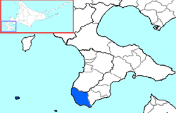 The location of Matsumae in Oshima Subprefecture.