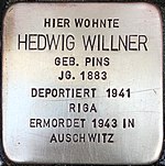 Stolperstein für Hedwig Willner (Oelschlägerstraße 63)