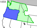 The Washington Territory (green) and the State of Oregon in 1859