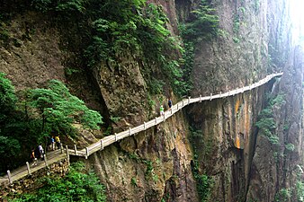 Artificial steps on the cliffs of Huangshan
