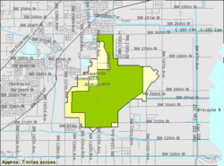 U.S. Census Bureau map showing CDP boundaries