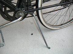 Steel side kickstand integrated (welded) into the bicycle frame