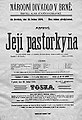 Jenůfa – Theaterzettel der Uraufführung 1904