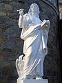 Statue of St John outside Saint John's Seminary in Boston, c. 1884.