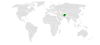 Location map for Afghanistan and Azerbaijan.