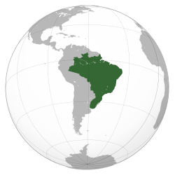 Brezilya İmparatorluğu'nun en geniş toprakları, 1822-1828, eski Cisplatina eyaleti dahil.