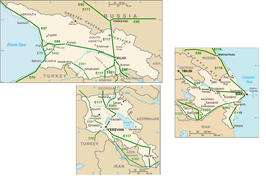 Azerbaycan, Gürcistan ve Ermenistan'da E-yolları ağı