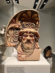 Etruscan with a mascaron of Silenus, 4th century BC, ceramic, Neues Museum, Berlin