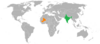 Location map for India and Mali.