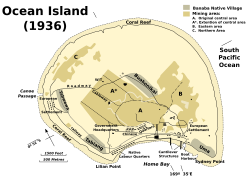 Map of Banaba at the time of phosphate mining