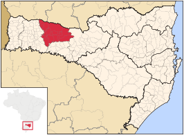 Ligging van de Braziliaanse microregio Xanxerê in Santa Catarina