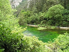 Il torrente Sorga che ispirò Petrarca, nel comune di Fontaine-de-Vaucluse.