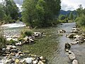 Mündung der Lonka (rechts) in die Taurach (links)