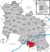 Lage der Gemeinde Mertingen im Landkreis Donau-Ries