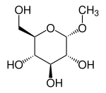 Strukturformel von Methyl-α-D-glucopyranosid