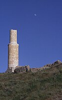 Ruined Ottoman mosque minaret in the old part of Van city