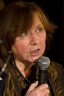 Svetlana Alexievich at a discussion in the Roter Salon (Red Salon) in Berlin, February 8, 2011