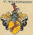 Stammwappen derer von Wolffersdorff, in Siebmachers Wappenbuch, 1605 (seitenverkehrt)