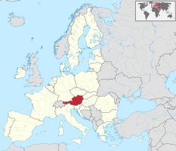 Lage von Österreich in der EU