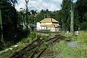 Old station of Stocksund, now replaced with a station some hundred metres to the north-west, where the rails goes straighter allowing for higher speed.