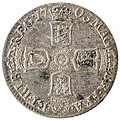 Englischer Sixpence von 1703 mit Bildnis Anne und Inschrift Vigo