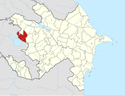 Map of Azerbaijan showing Gadabay District