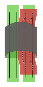 Lageplan der Gleise im Tunnel