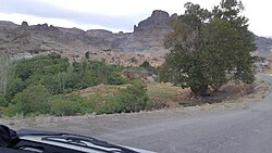 View of Kanchubeh village from a nearby road