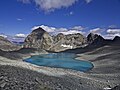 See in Gianda Lagrev 2721 m ü. M., zwischen Piz Lagrev und Piz Polaschin, im Hintergrund der Piz Polaschin.