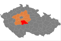 Lage des Okres Benešov