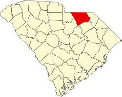 Karte von Chesterfield County innerhalb von South Carolina