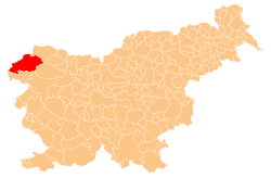 Location of the Municipality of Bovec in Slovenia