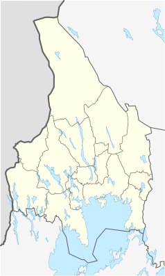 Mapa konturowa Värmlandu, po prawej nieco na dole znajduje się punkt z opisem „Nykroppa”