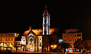 Evangelische Kirche bei Nacht