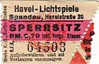 Eintrittskarte der Havel-Lichtspiele