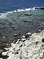 Antiker Steinbruch bei dem Ort Aliki auf Thasos, Abbauareale sind bereits vom Meer überspült