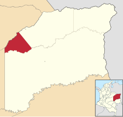 Location of the town and municipality of Santa Rosalia in the Department of Vichada.