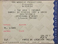 A concert ticket