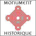 Logo monument historique - rouge, encadré.svg