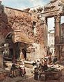 Italienische Marktszene mit römischen Ruinen (1863)