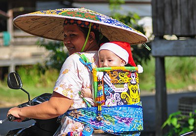 Bening Dayak yang dipakai masyarakat Dayak untuk menggendong bayi